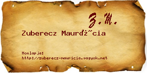 Zuberecz Maurícia névjegykártya